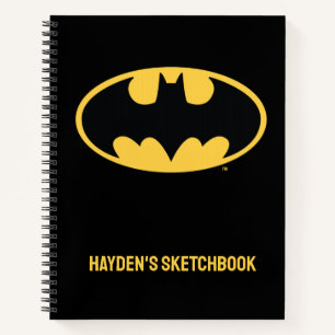 Cuaderno Símbolo de Batman   Dibujo de logotipo ovalado