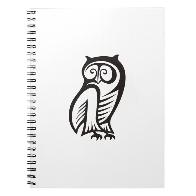 Cuaderno Símbolo de búho negro (Frente)