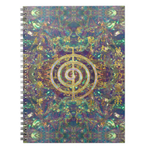Cuaderno Símbolo de Choku Rei del oro y preceptos de Reiki