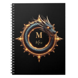 Cuaderno 🐉 Símbolo de Dragón de Fantasía de Nombre Persona