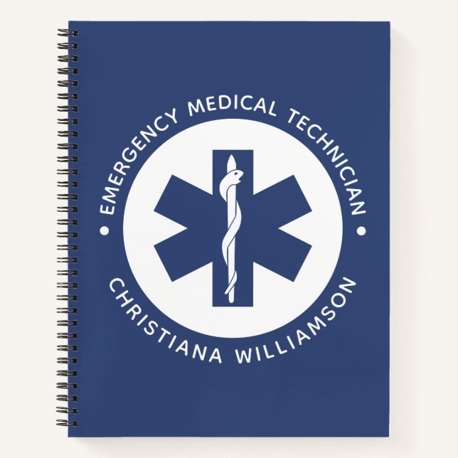 Cuaderno Símbolo de EMT personalizado Técnico Médico de Eme (Anverso)