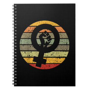 Cuaderno Símbolo de feminismo diseño retrocosecha, años 80