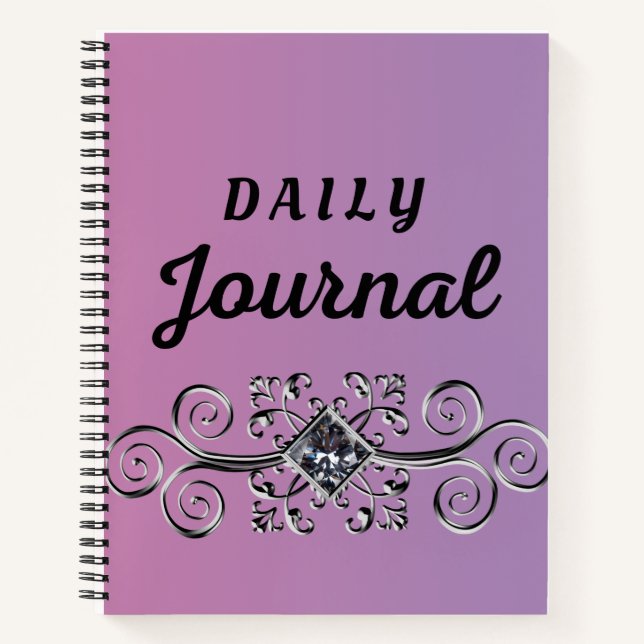 Cuaderno Símbolo de Gema cuadrado de cobertura violeta de d (Anverso)