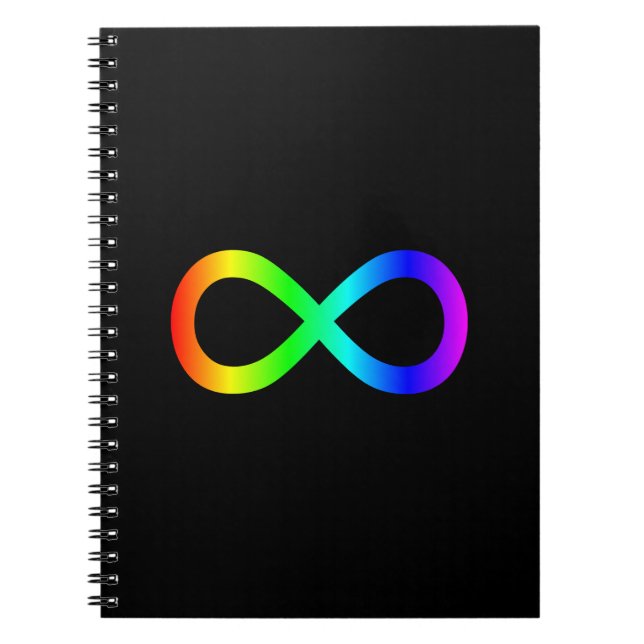 Cuaderno Símbolo de infinito arcoiris (Frente)