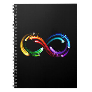 Cuaderno Símbolo de infinito de cometas de arcoíris