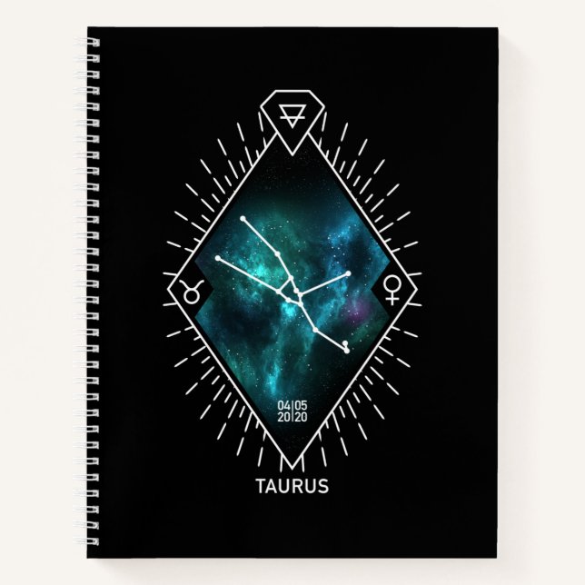 Cuaderno Símbolo de la constelación del Tauro y el Zodiaco (Anverso)