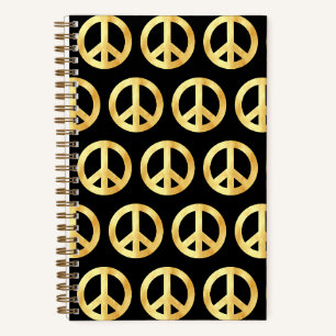 Cuaderno Símbolo de la Paz de oro suave