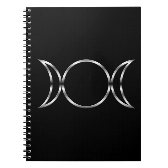 Cuaderno Símbolo de la Triple Diosa de Pagan Caída (Frente)