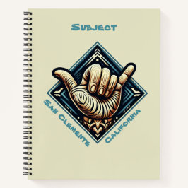 Cuaderno Símbolo de mano de surfista-