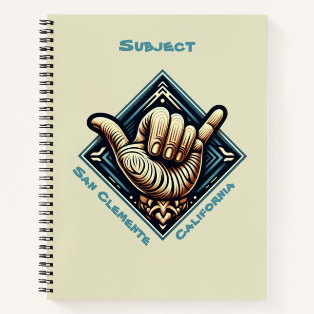 Cuaderno Símbolo de mano de surfista- (Anverso)