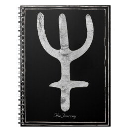 Cuaderno Símbolo de Neptuno con estilo plateado mareado