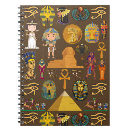 Cuaderno Símbolo de patrón jeroglífico egipcio antiguo