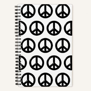 Cuaderno Símbolo de Paz 3D Negro