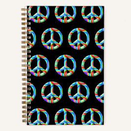 Cuaderno Símbolo de paz retro 3D
