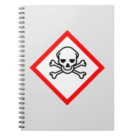 Cuaderno Símbolo de peligro cráneo y cruz
