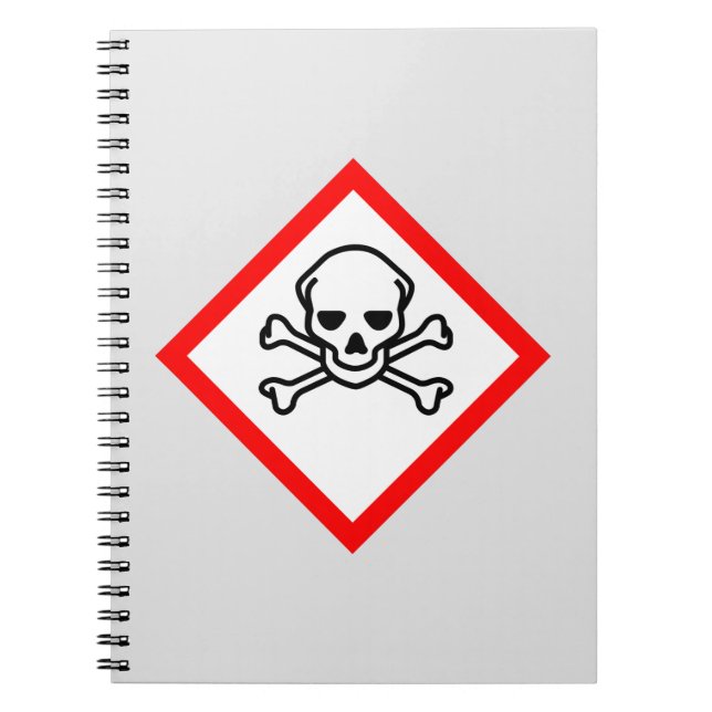 Cuaderno Símbolo de peligro cráneo y cruz (Frente)