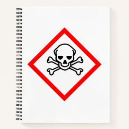Cuaderno Símbolo de peligro cráneo y cruz