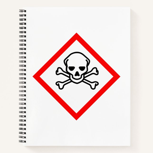 Cuaderno Símbolo de peligro cráneo y cruz (Anverso)