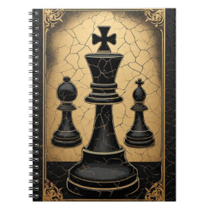 Cuaderno Símbolo de Poder del Rey de Ajedrez Dorado ♛