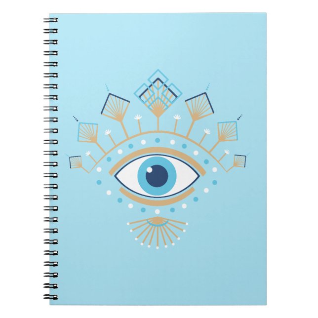 Cuaderno Símbolo de protección turco de ojo de maldad grieg (Frente)
