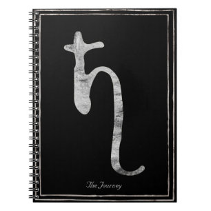 Cuaderno Símbolo de Saturno con estilo plateado amurallado