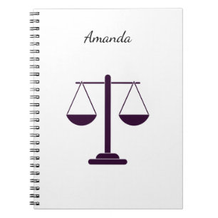 Cuaderno Símbolo de servicios legales de balanza de justici