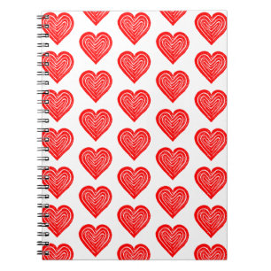 Cuaderno Símbolo de tarjeta de reproducción roja Forma de c