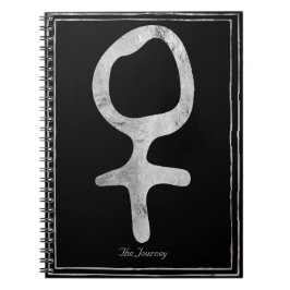 Cuaderno Símbolo de Venus con estilo plateado mareado