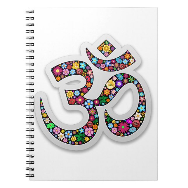 Cuaderno Símbolo de yoga floral de Namaste (Frente)