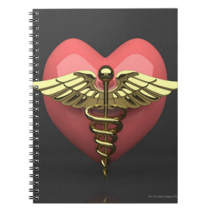 Cuaderno Símbolo del corazón con el símbolo médico