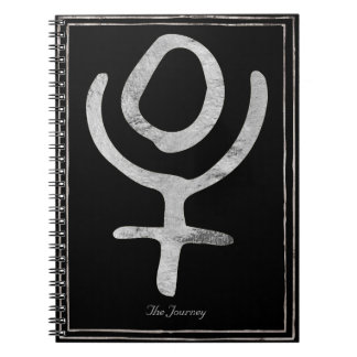 Cuaderno Símbolo del planeta Plutón estilizado de plata amm