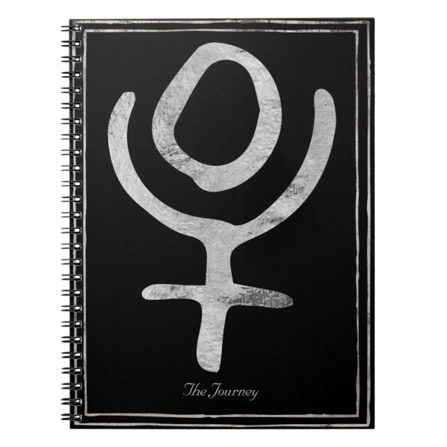 Cuaderno Símbolo del planeta Plutón estilizado de plata amm (Frente)