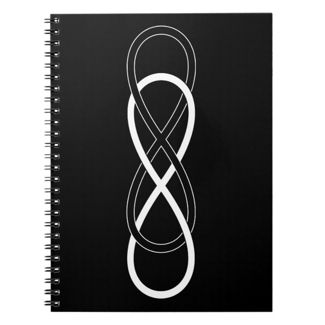 Cuaderno Símbolo doble Infinito - Blanco & Negro (Frente)