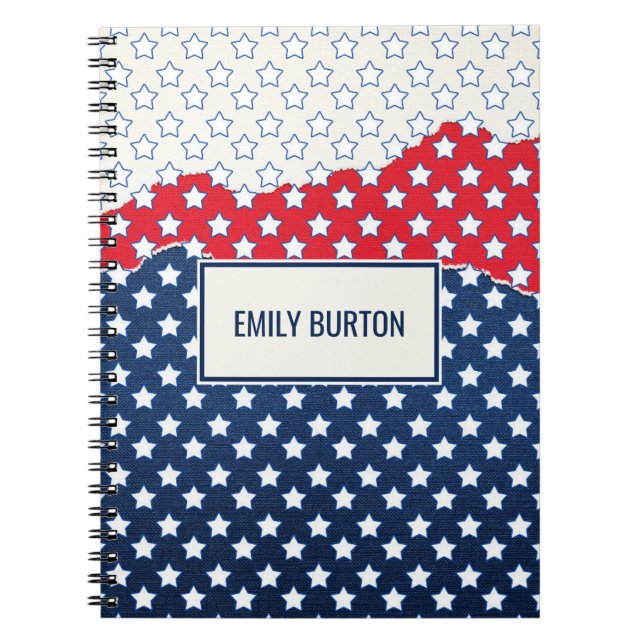 Cuaderno Símbolo estadounidense de estrellas (Frente)