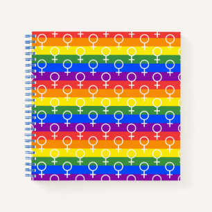 Cuaderno Símbolo femenino patrón arcoiris