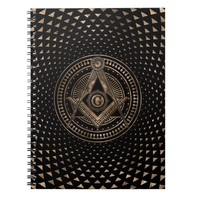 Cuaderno Símbolo freemasonico cuadrado y brújulas (Frente)