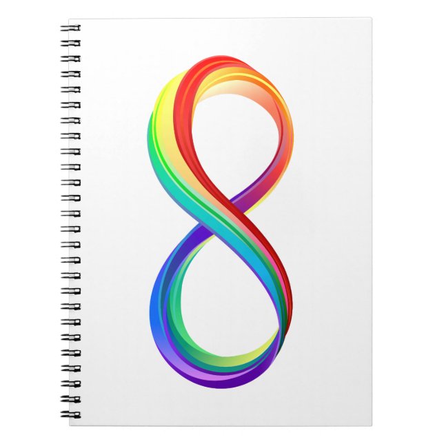 Cuaderno Símbolo infinito arcoiris en capas (Frente)