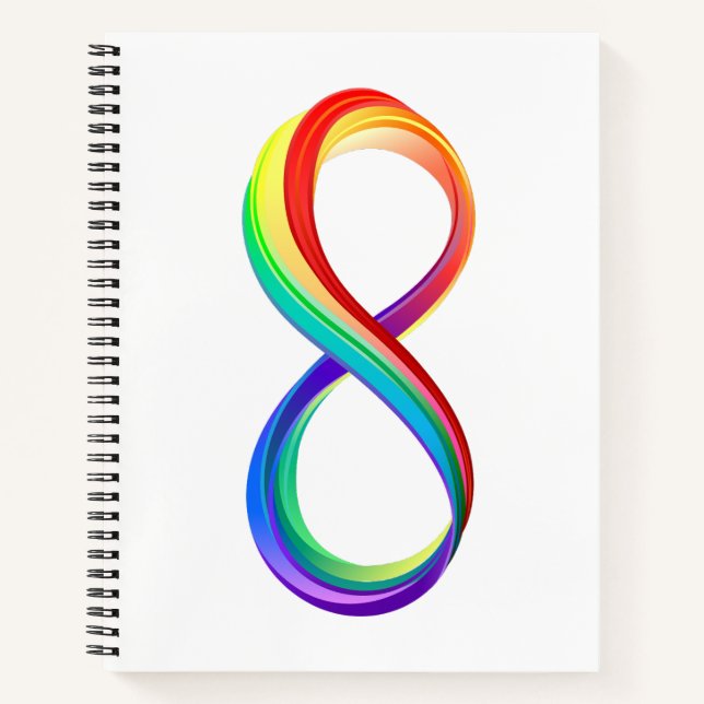 Cuaderno Símbolo infinito arcoiris en capas (Anverso)