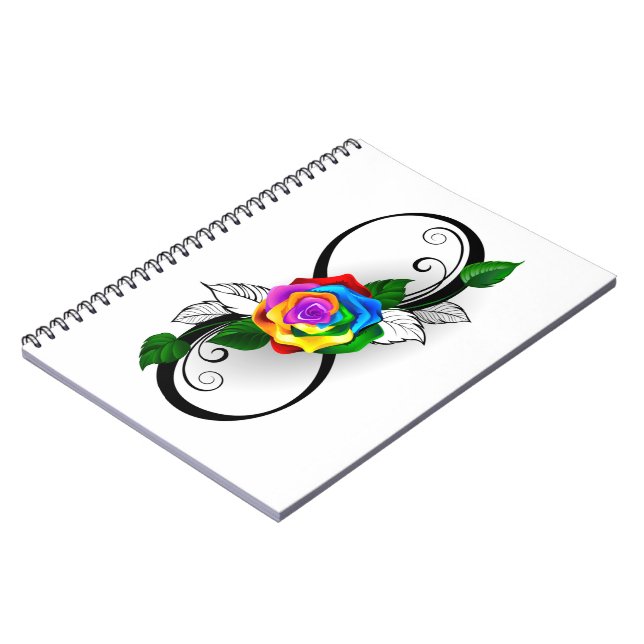 Cuaderno Símbolo infinito con Rosa arcoiris (Lado Izquierdo)
