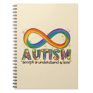 Cuaderno Símbolo infinito de autismo aceptar, entender, ama