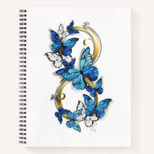 Cuaderno Símbolo infinito de mariposas Morpho azules