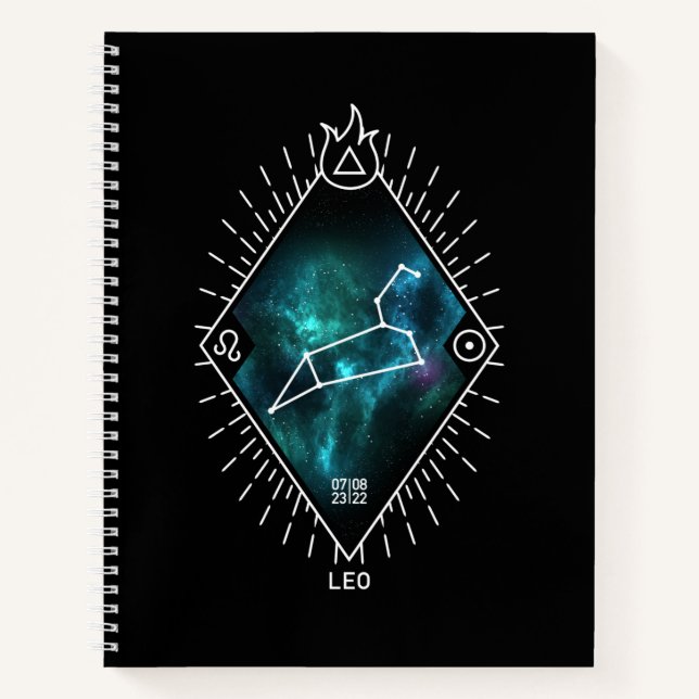 Cuaderno Símbolo Leo Constellation & Zodiac (Anverso)