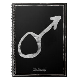 Cuaderno Símbolo marciano del planeta estilizado de plata d