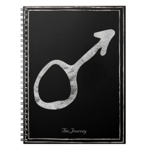 Cuaderno Símbolo marciano del planeta estilizado de plata d