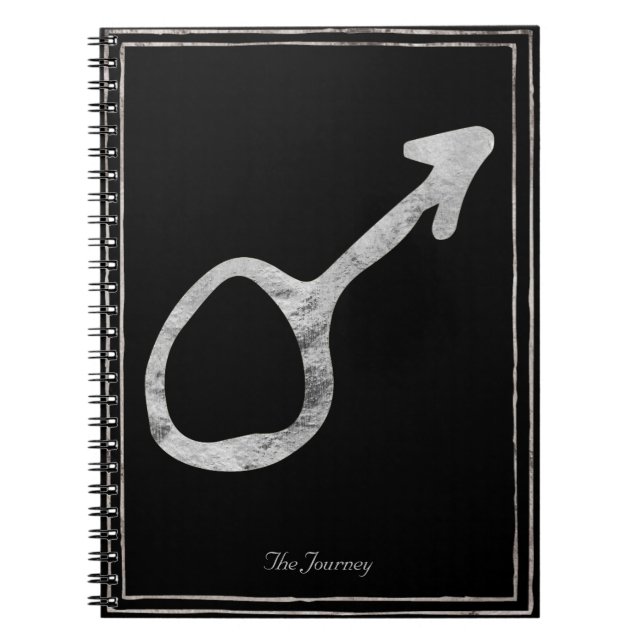 Cuaderno Símbolo marciano del planeta estilizado de plata d (Frente)