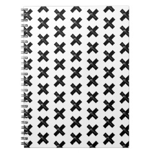 Cuaderno Símbolo matemático "Multiplicar" blanco y negro co