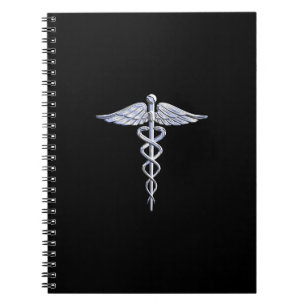 Cuaderno Símbolo médico "Silver Like Caduceus" en decoració