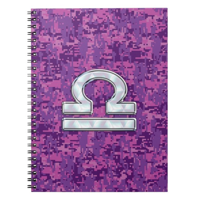 Cuaderno Símbolo moderno libra zodiaco en cámara digital de (Frente)