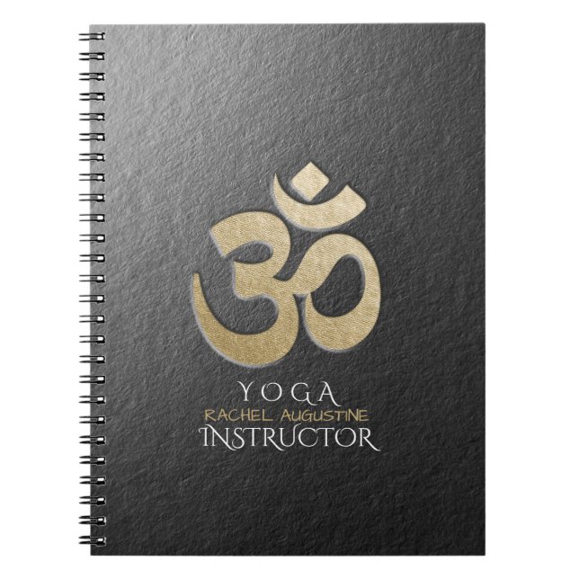 Cuaderno Símbolo MOO negro y dorado Instructor de Meditació (Frente)