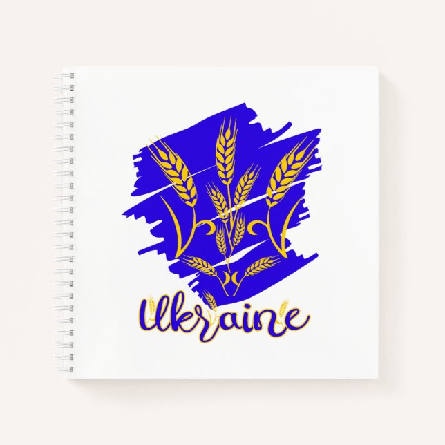 Cuaderno Símbolo nacional ucraniano tryzub hecho de espiga  (Anverso)